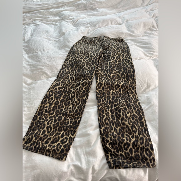 Leopard print baggy straight-leg jeans - Picture 3 of 6